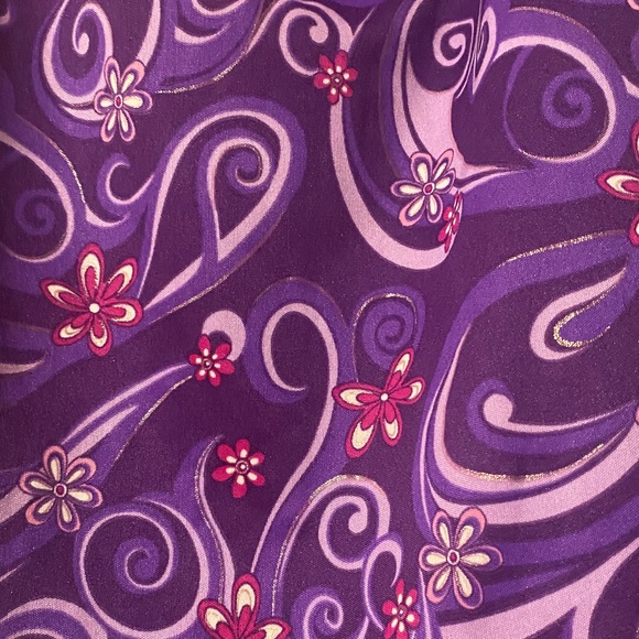 Vibrant Y2K xhilaration Purple Floral Swirl Skirt Barbie whimsy size small - Picture 2 of 5